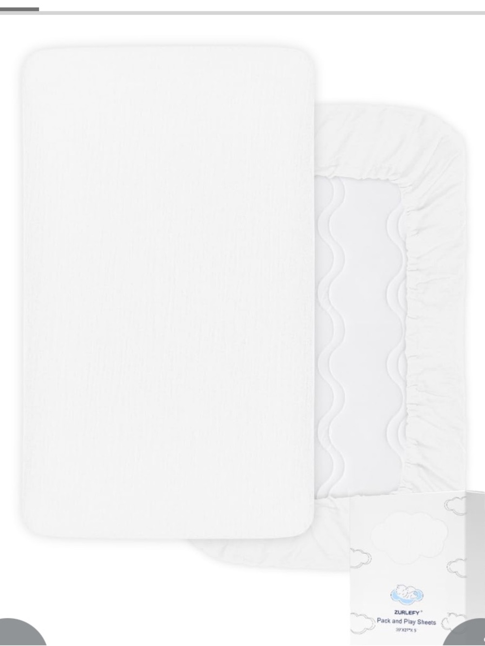White Muslin Cotton Mini Crib Sheets Boy/Girl (2-Pack)